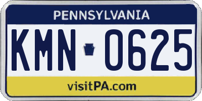 PA license plate KMN0625