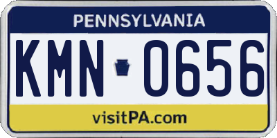 PA license plate KMN0656