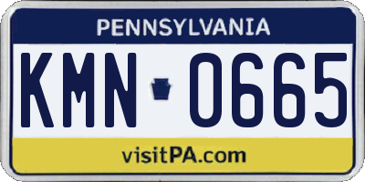 PA license plate KMN0665