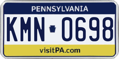 PA license plate KMN0698