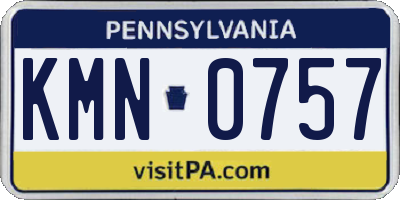 PA license plate KMN0757