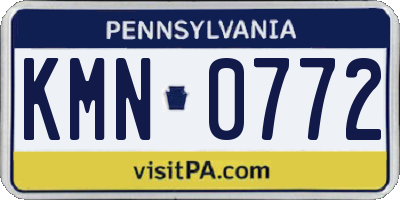 PA license plate KMN0772