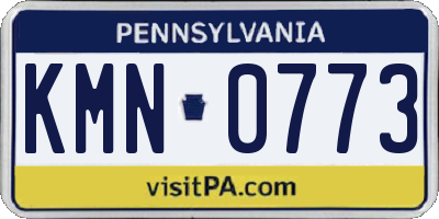 PA license plate KMN0773