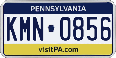 PA license plate KMN0856