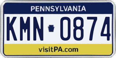 PA license plate KMN0874