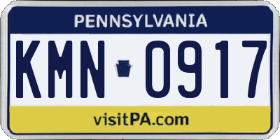 PA license plate KMN0917