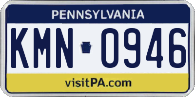 PA license plate KMN0946