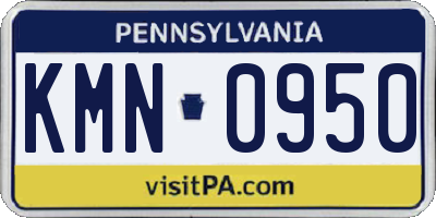 PA license plate KMN0950