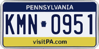 PA license plate KMN0951