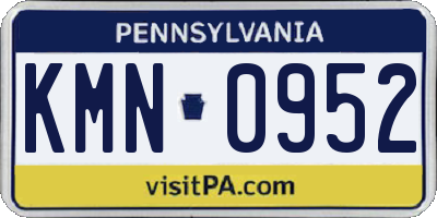 PA license plate KMN0952