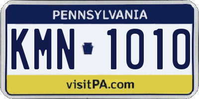 PA license plate KMN1010
