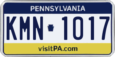 PA license plate KMN1017