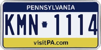 PA license plate KMN1114