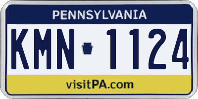 PA license plate KMN1124