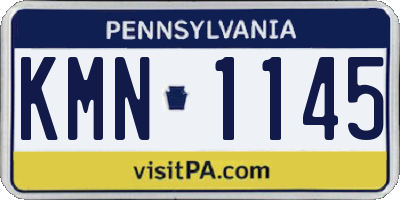 PA license plate KMN1145