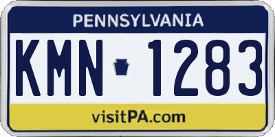 PA license plate KMN1283