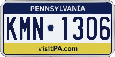 PA license plate KMN1306