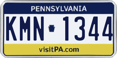 PA license plate KMN1344