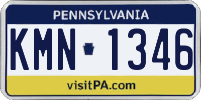 PA license plate KMN1346