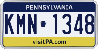 PA license plate KMN1348