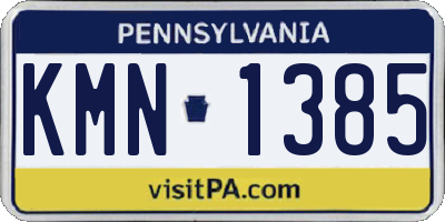 PA license plate KMN1385