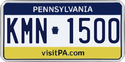 PA license plate KMN1500
