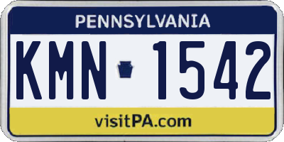 PA license plate KMN1542