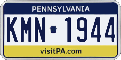 PA license plate KMN1944