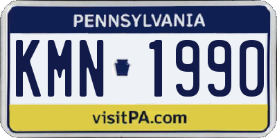 PA license plate KMN1990