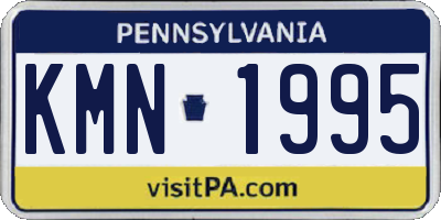 PA license plate KMN1995