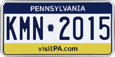 PA license plate KMN2015
