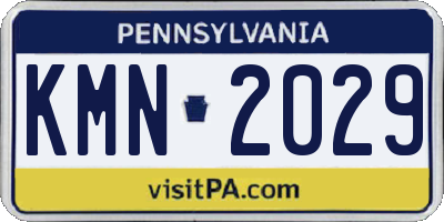 PA license plate KMN2029