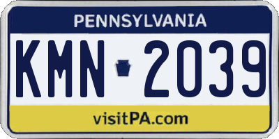 PA license plate KMN2039