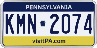 PA license plate KMN2074