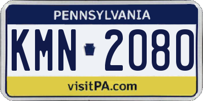 PA license plate KMN2080