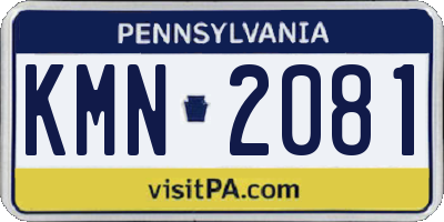 PA license plate KMN2081