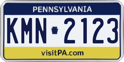 PA license plate KMN2123