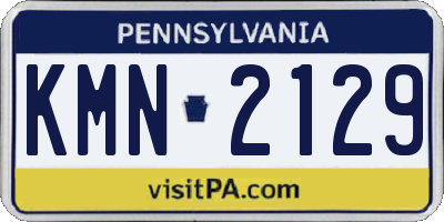 PA license plate KMN2129