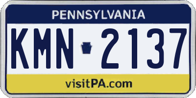 PA license plate KMN2137
