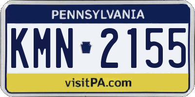 PA license plate KMN2155
