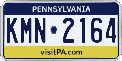 PA license plate KMN2164