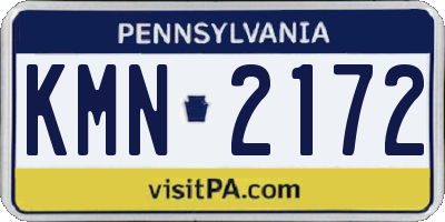 PA license plate KMN2172