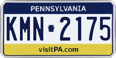 PA license plate KMN2175
