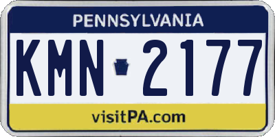 PA license plate KMN2177
