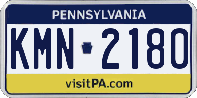 PA license plate KMN2180