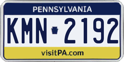 PA license plate KMN2192