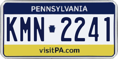 PA license plate KMN2241