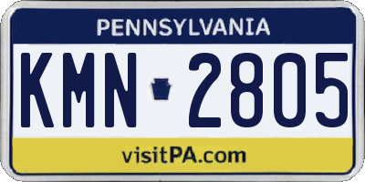 PA license plate KMN2805
