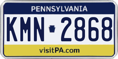 PA license plate KMN2868