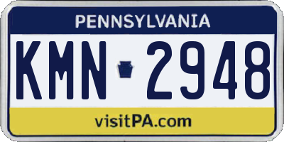 PA license plate KMN2948